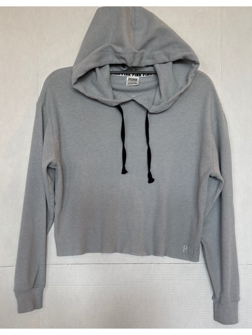 PINK Victoria's Secret Gray Cropped Hoodie Sweatshirt XS